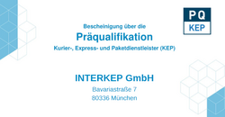 Bescheinigung KEP Präqualifikation
